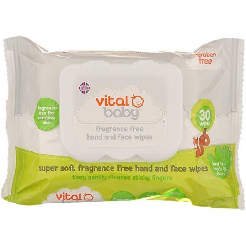 Lingettes mains et visage Sans alcool Lot de 30 Vital baby Lingettes mains et visage Sans alcool Lot de 30 Vital baby