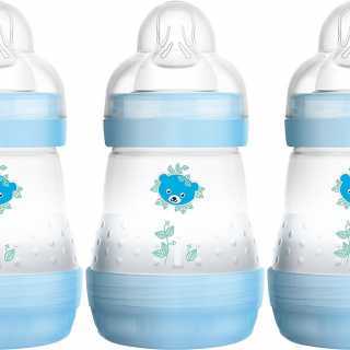 Lot de 3 Biberons Anti-colic Easy Start Bleu 160ml Mam
