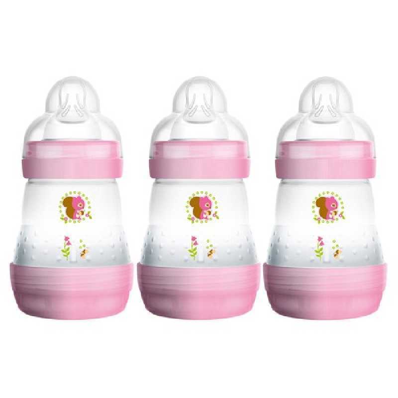 Lot de 3 Biberons Anti-colic Easy Start Rose 160ml Mam