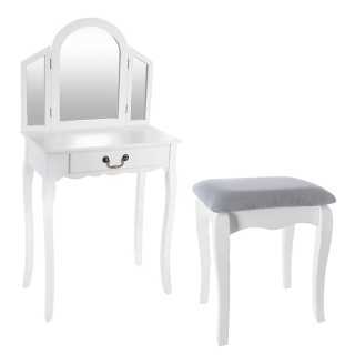 Coiffeuse fille avec tabouret Aurell Blanc - Atmosphera For Kids