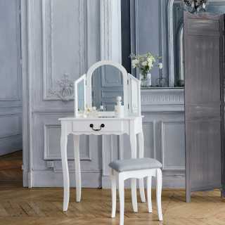 Coiffeuse Blanche Aurell en bois - Atmosphera For Kids