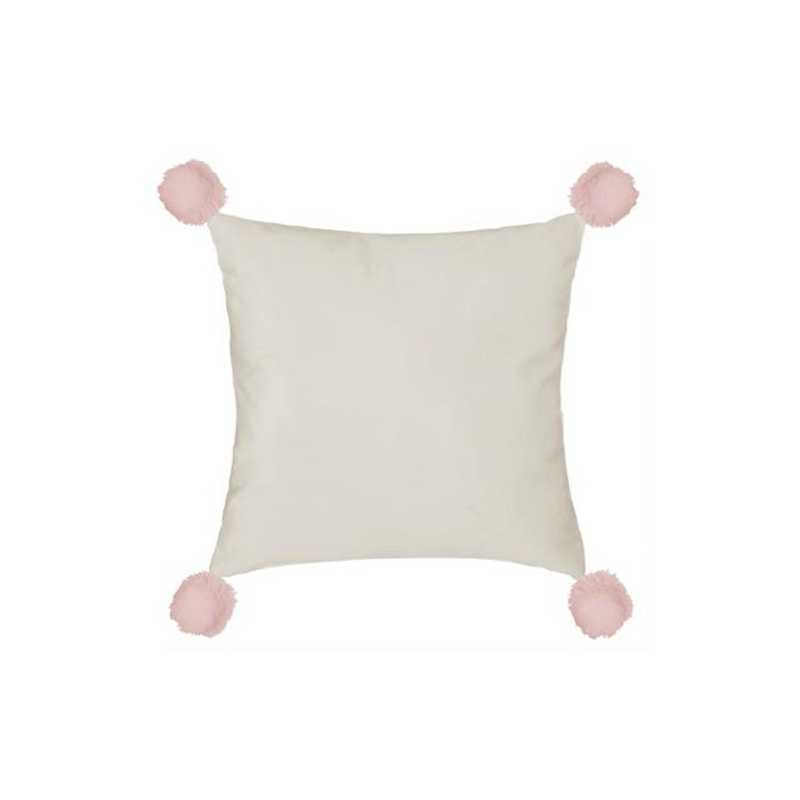 Coussin décoratif Beige avec pompons Rose Atmosphera Coussin décoratif Beige avec pompons Rose Atmosphera