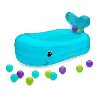 Baignoire gonflable baleine Bleu avec 10 jolies balles Infantino