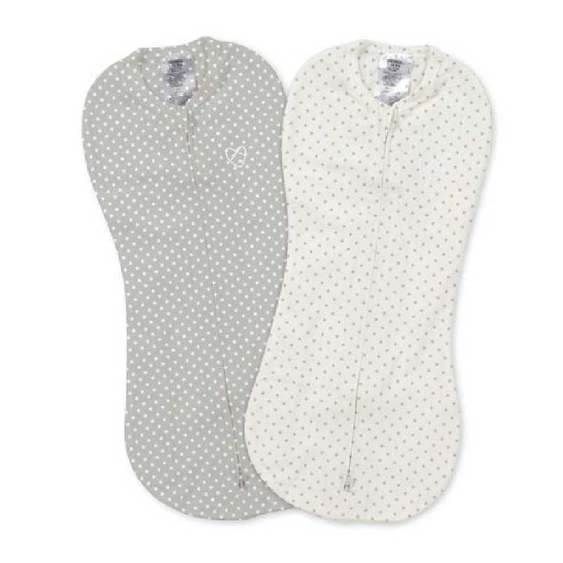 Lot de 2 Gigoteuses bébé en coton 0-2 mois Gris et Blanc Lot de 2 Gigoteuses bébé en coton 0-2 mois Gris et Blanc
