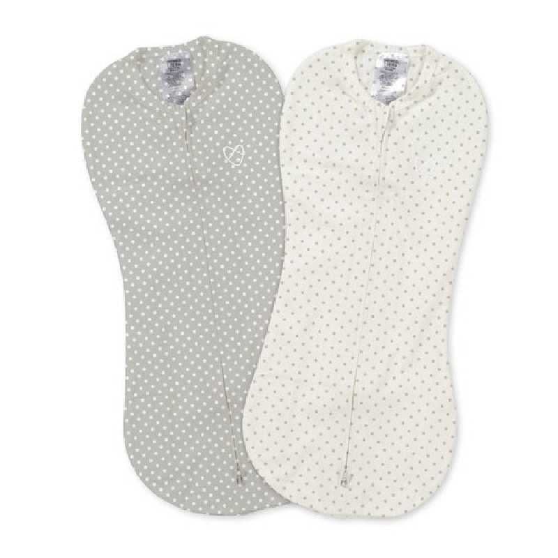 Lot de 2 Gigoteuses bébé en coton 0-2 mois Gris et Blanc