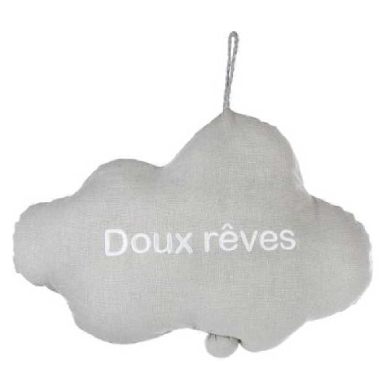 Coussin musical Nuage brodé gris Atmosphera Coussin musical Nuage brodé gris Atmosphera