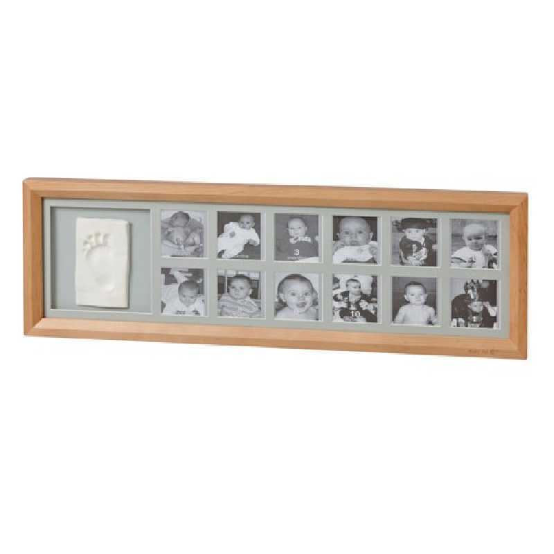 My 1st Year Cadre Empreinte 12 Photos en bois - Miel Baby Art My 1st Year Cadre Empreinte 12 Photos en bois - Miel Baby Art