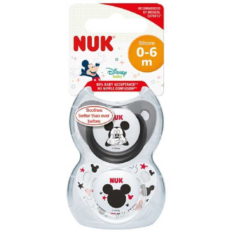 Lot de 2 sucettes orthodontiques Mickey Mouse 0-6 mois Lot de 2 sucettes orthodontiques Mickey Mouse 0-6 mois