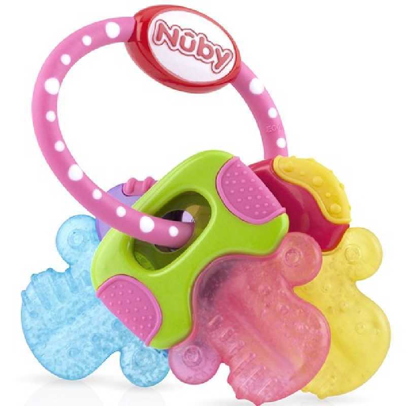 Anneau de dentition avec gel froid Clés Roses Nuby Anneau de dentition avec gel froid Clés Roses Nuby