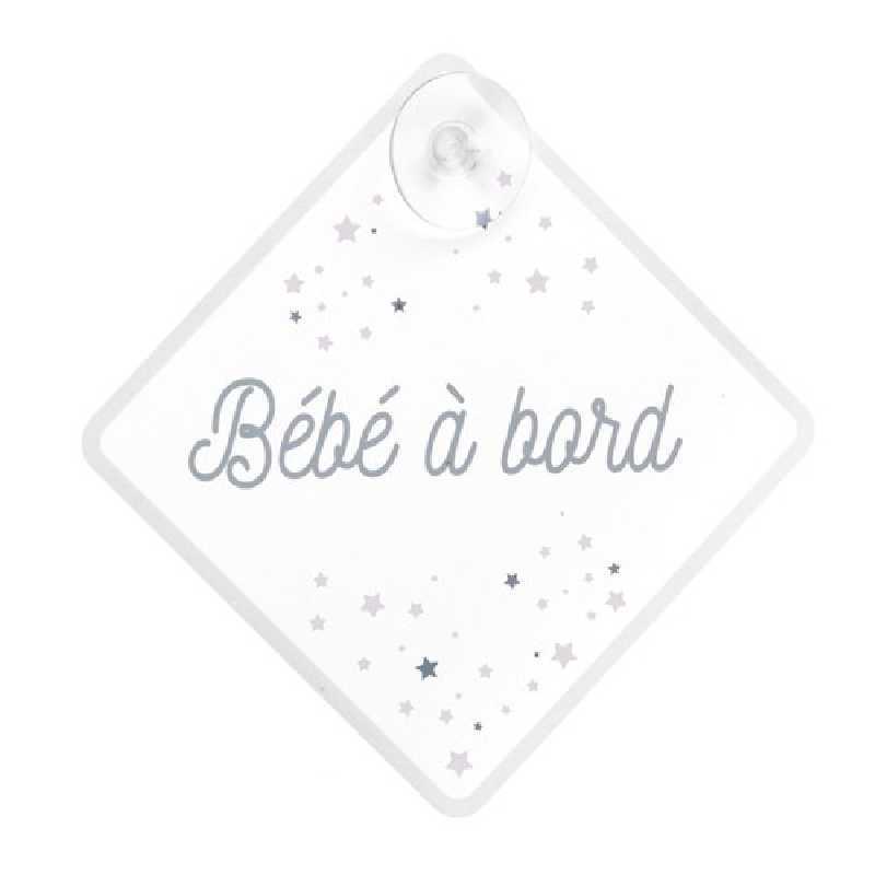 Bébé à bord avec ventouse Blanc - Tom & Zoé