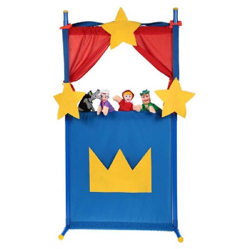 Théâtre de marionnettes + 4 marionnettes à main Le petit chaperon rouge Théâtre de marionnettes + 4 marionnettes à main Le petit chaperon rouge
