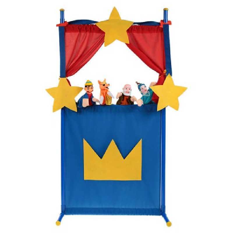 Théâtre de marionnettes + 4 marionnettes à main Pinocchio Théâtre de marionnettes + 4 marionnettes à main Pinocchio