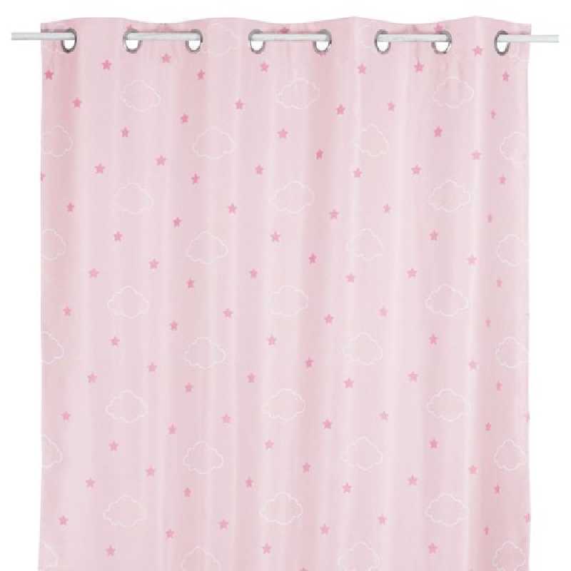 Rideau occultant enfant phosphorescent Rose 140 x 250