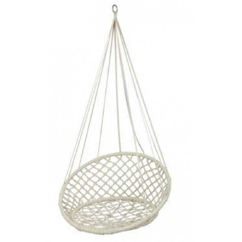 Hamac Rond en Coton Suspension 148cm Blanc Atmosphera Hamac Rond en Coton Suspension 148cm Blanc Atmosphera