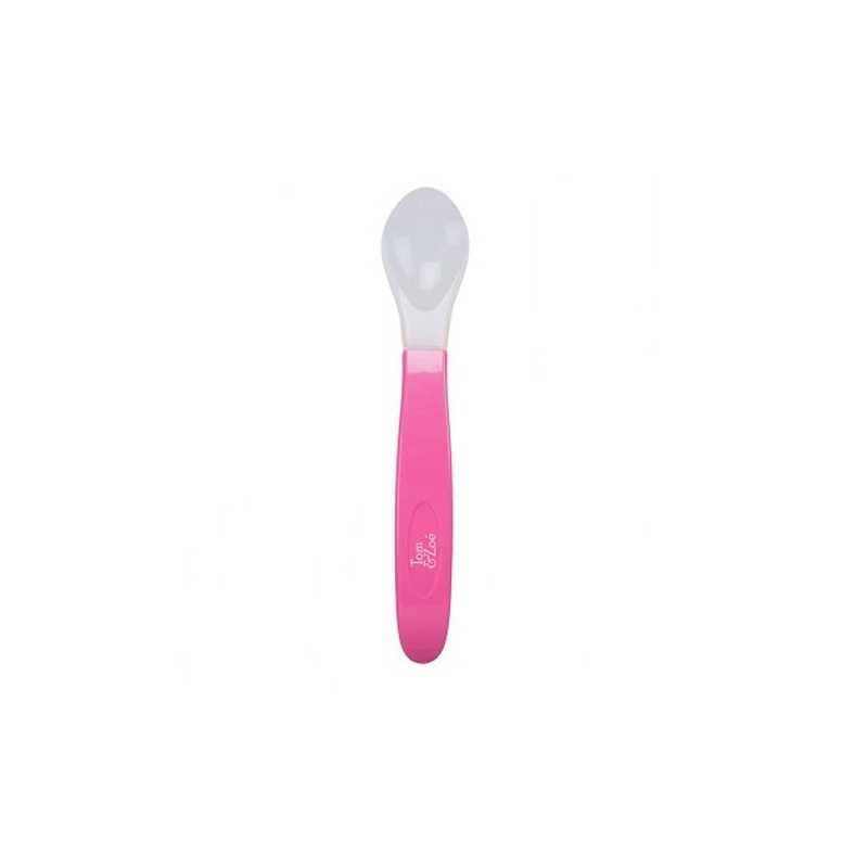 Cuillère bébé en silicone Rose Tom & Zoé