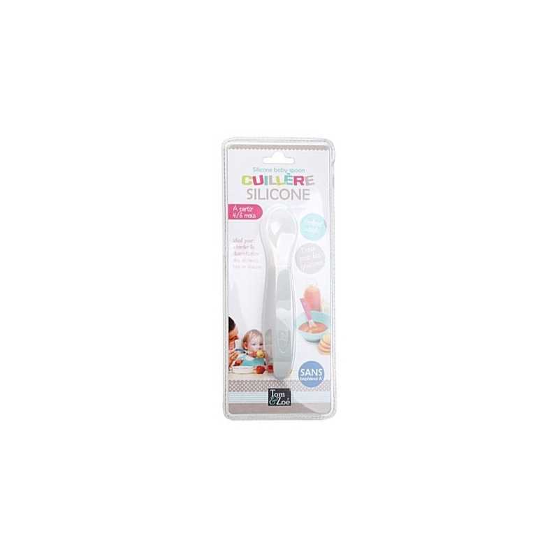 Cuillère bébé en silicone Gris Tom & Zoé Cuillère bébé en silicone Gris Tom & Zoé