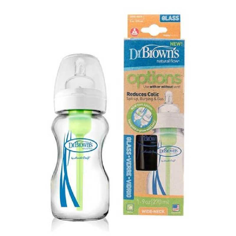 Biberon en verre 270 ml Options Dr Brown's Biberon en verre 270 ml Options Dr Brown's