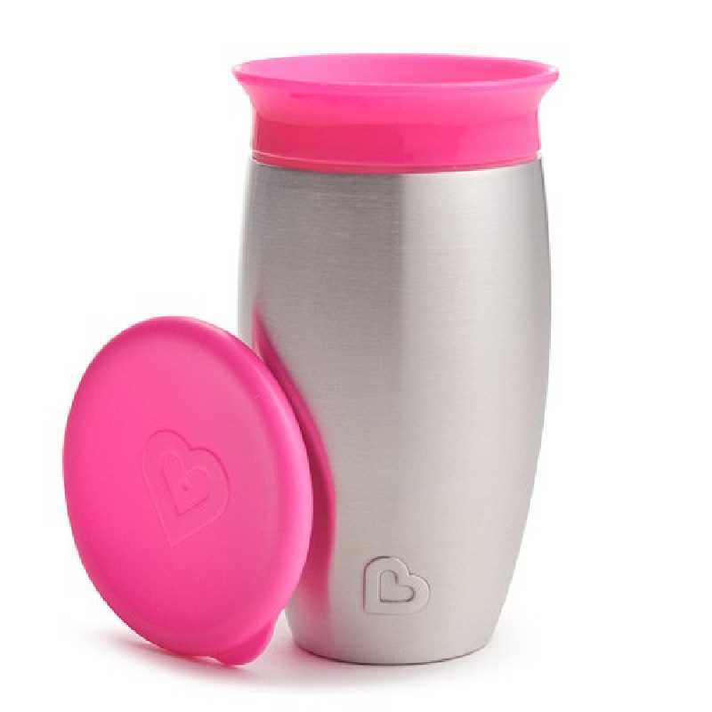 Tasse d'apprentissage 360° en acier Miracle 296 ml Rose Munchkin Tasse d'apprentissage 360° en acier Miracle 296 ml Rose Munchkin