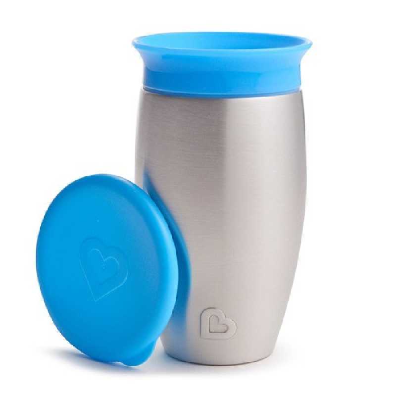 Tasse d'apprentissage 360° en acier Miracle 296 ml Bleu Munchkin Tasse d'apprentissage 360° en acier Miracle 296 ml Bleu Munchkin