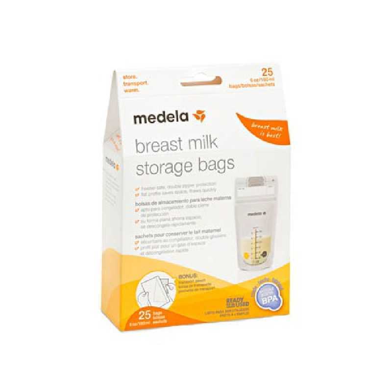 Lot de 25 sachets de conservation pour lait maternel Medela Lot de 25 sachets de conservation pour lait maternel Medela